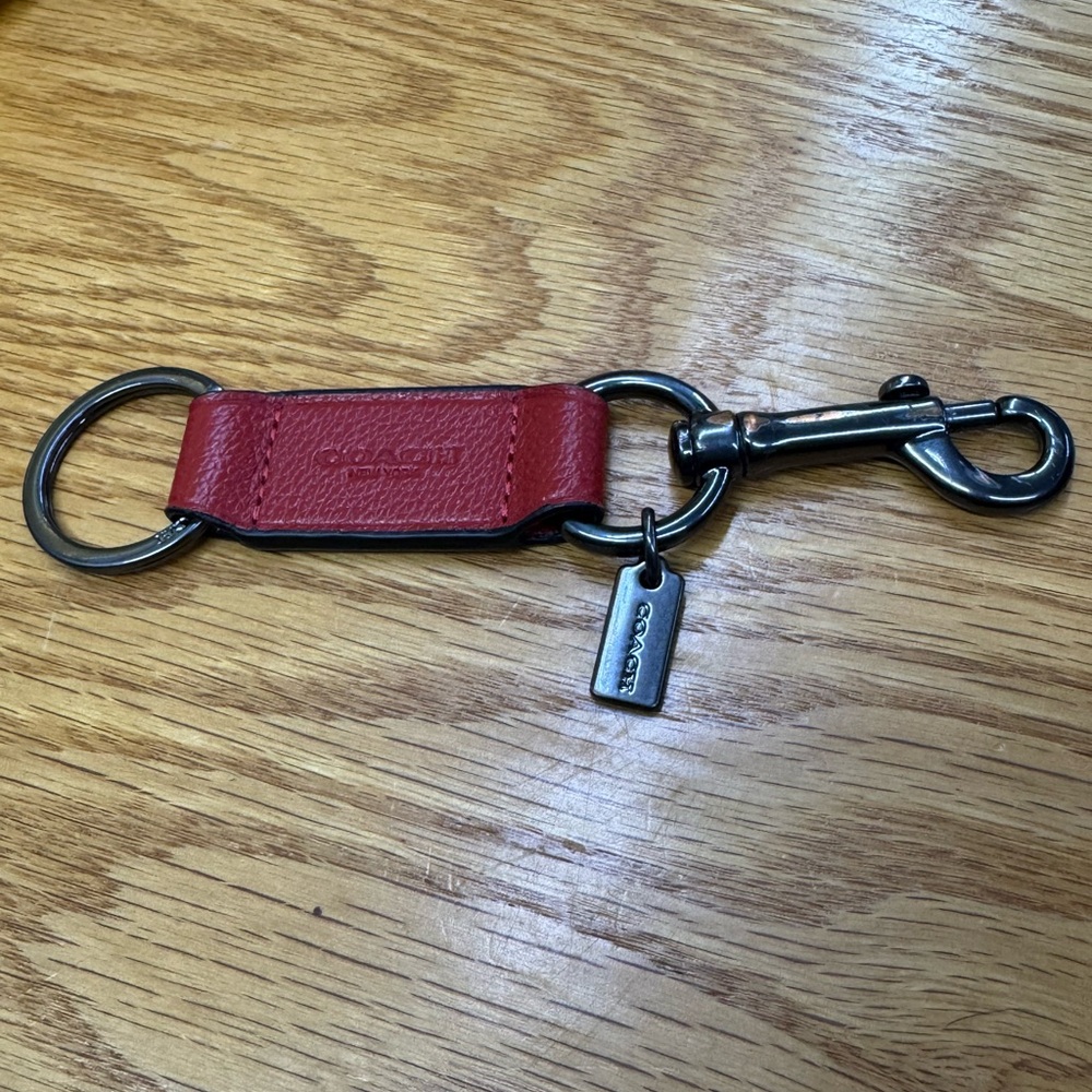 Coach Red Leather Key Holder